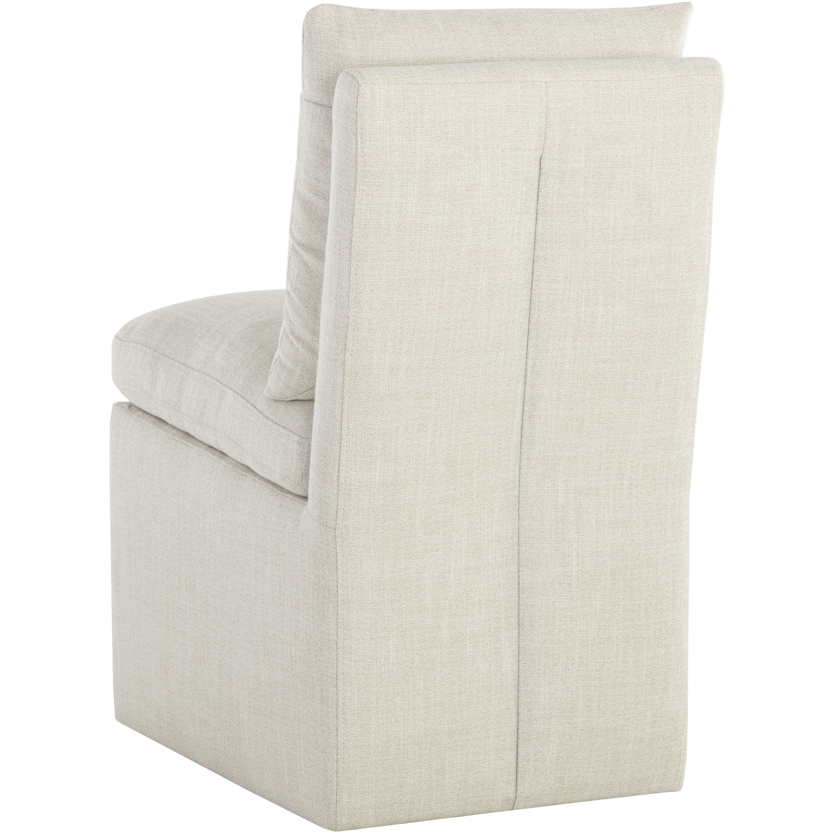 Glenrose Effie Linen Wheeled Dining Chair, Wheeled